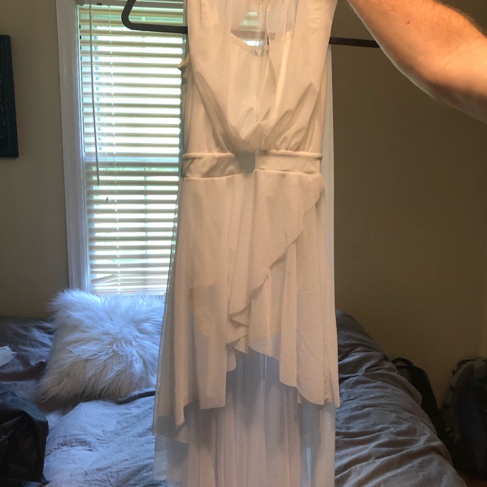 White with blue detailing lyrical costume